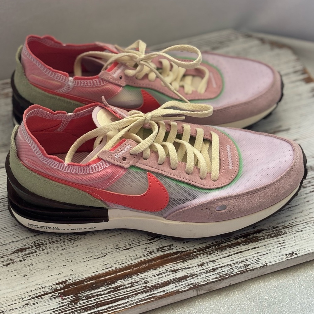 Nike Women's Vibrant Pink and Olive Sneakers